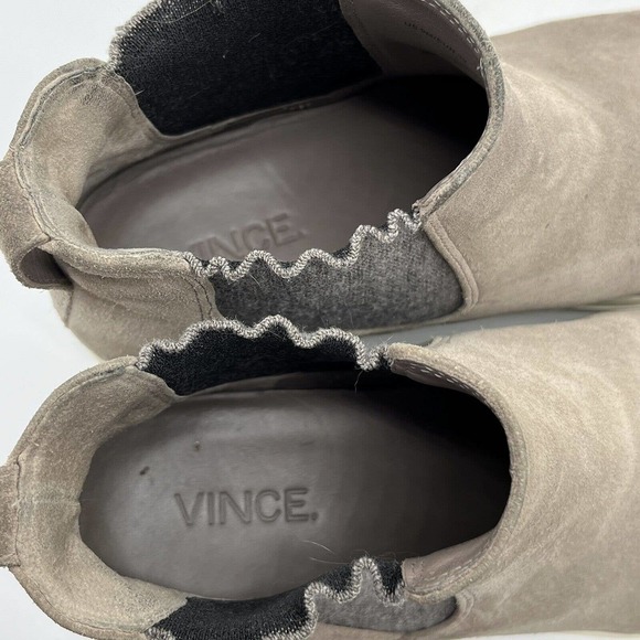 Vince Newlyn Chelsea High-Top Skate Sneaker Straw Beige Suede - Picture 10 of 11